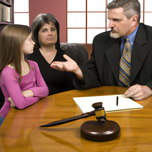 A family law attorney fighting for their client's rights in a custody battle.